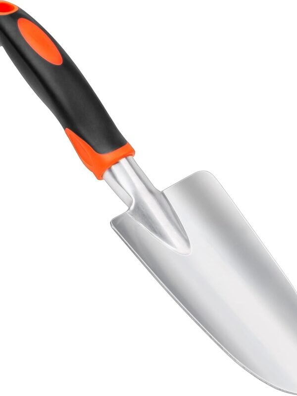 Garden Shovel Garden Hand Trowel, Heavy Duty Hand Shovel with Ergonomic Handle, Small Gardening Tools for Digging, Rust Resistant Gardening Spade Trowel Tools, Orange