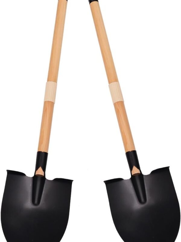 2PCS 27" Kids Shovels, Wood Handle & Metal Head Shovels for Digging Sand, Great for Beach & Garden