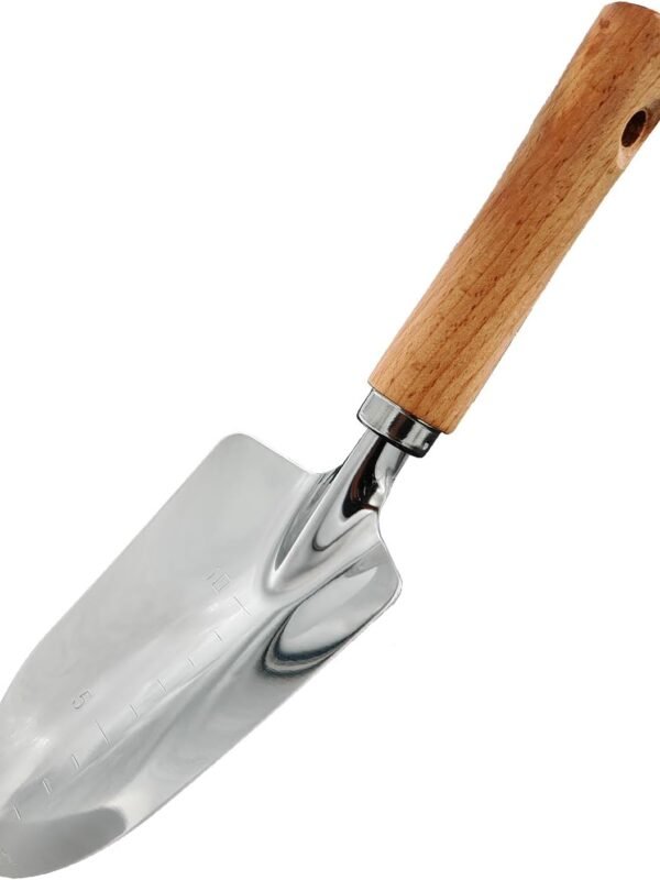 Garden Tool Shovel for Digging Gardening Trowel for Lawn Planting Stainless Steel Spade Wooden Handle Anti Slippery