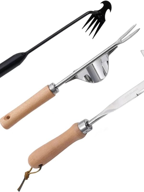3 Pack Weed Puller Tool, Manual Hand Weeder Paver, Crack Weeder, Stainless Steel Crevice Weeding Digger Tool, Paving Brick Moss Removal, L-Shape Gardening Crack Sickle for, Lawn Edger and Driveway