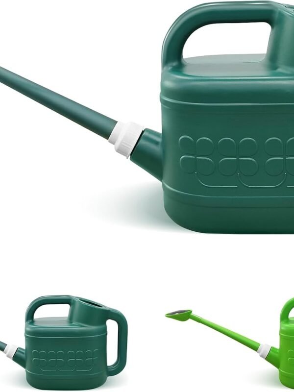2 Gallon Watering Can for Outdoor Plants with Removable Long Spout and Stainless Steel Sprinkler Head, Large Plastic Watering Can for Garden Flowers Plants