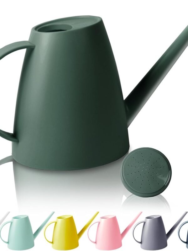 Watering Can for Indoor Outdoor Plants, Modern Small Watering Cans with Removable Nozzle, Long Spout Watering Can for Indoor Bonsai Plants Garden Flowers 1/2 Gallon 1.8L  (Dark Green)