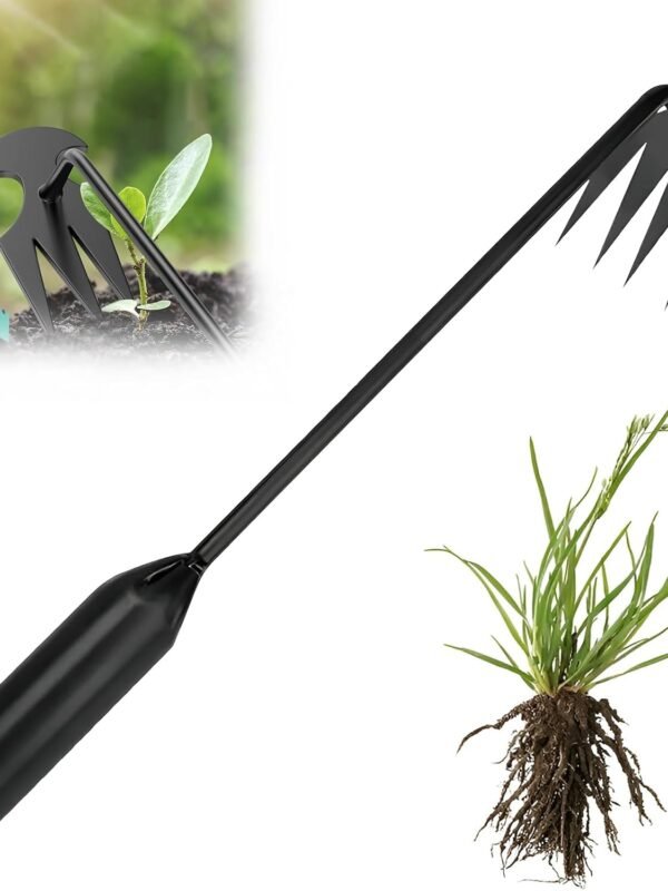Weed Puller Tool Garden Weed Pulling Tool,Portable Garden Weeding Tool,4 Teeth Manganese Steel Forged Hand Weeder for Vegetable Gardening Backyard Farm Planting & Weeding,Ideal for Gardening