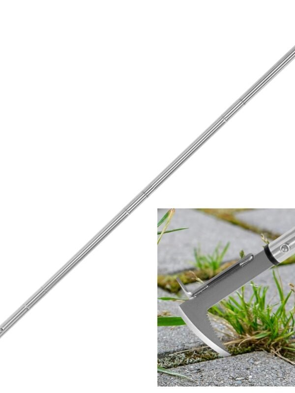 Crack Weeder, Stainless Steel Manual Crevice Weeding Tool, Long Handle Weed Grabber Remover, L-Shaped Manual Weeder Puller, Durable Crevice Weeding Tool for Sidewalk Garden Patio Lawn