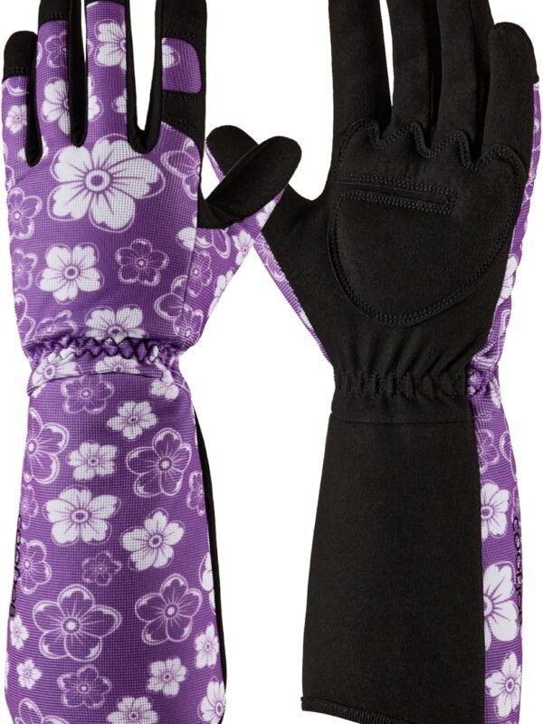 Thorn Proof Rose Pruning Garden Gloves for Women, Long Sleeve Large | Heavy Duty Puncture Resistant Gardening Gloves,Breathable Padded Yard Work for Bush, Blackberry, Cactus, Weed Pulling, Purple