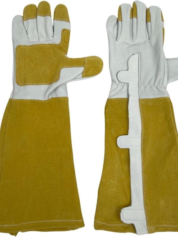 Zip-Up Rose Pruning Gloves, Long Leather Thorn Protection