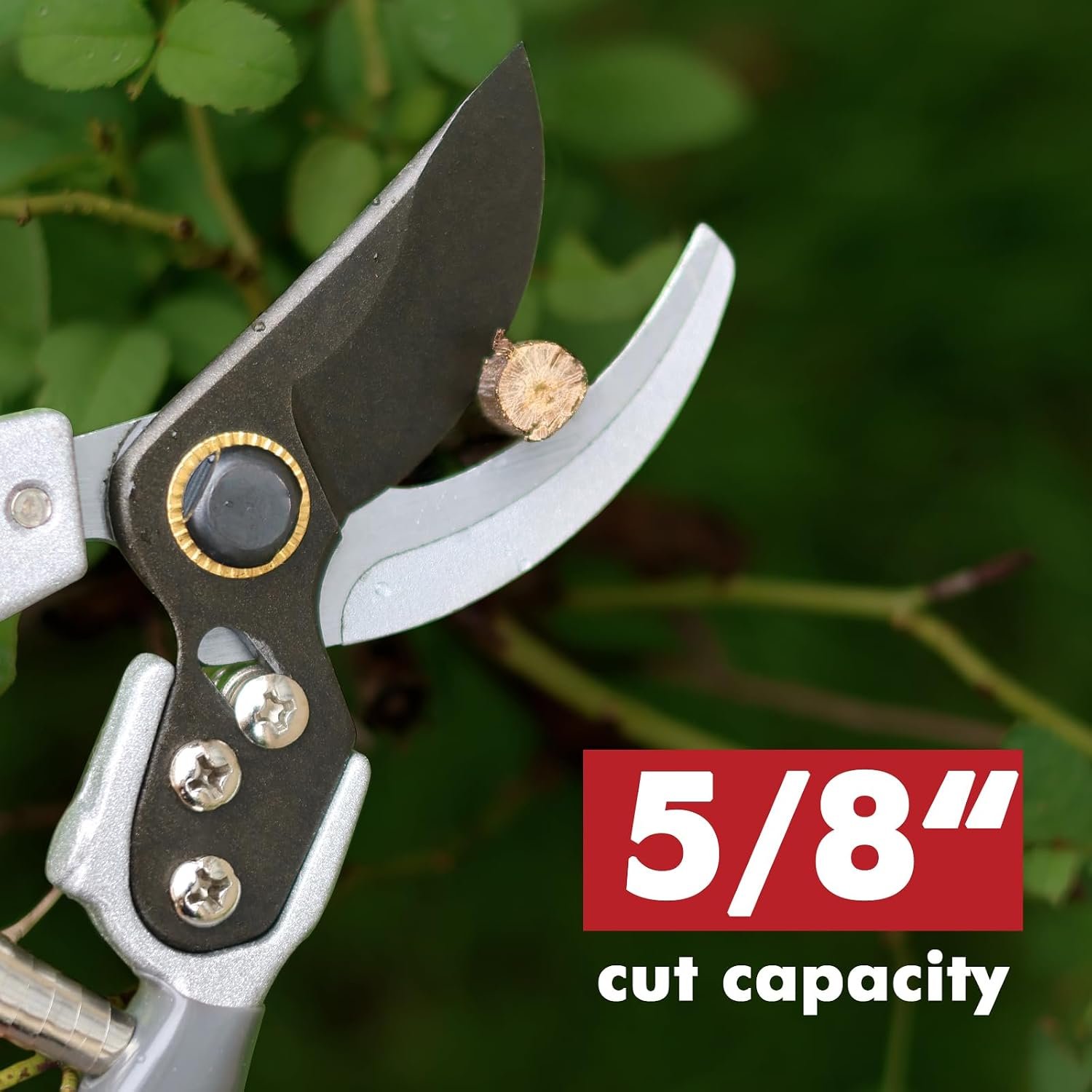 Garden Scissors, 5/8” Pruning Shears, Heavy Duty Blades Hand Bypass Pruner Gardening Tool Handheld Clippers for Cutting and Trimming Hedge Gains Aluminum Handle - Image 2