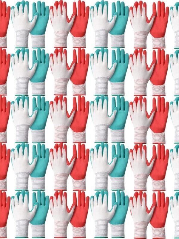32 Pairs Garden Gloves for Women Ladies' Gardening Gloves Bulk Breathable Rubber Coated for Yard Garden Protective Work Tools Universal One Size Outdoor Indoor Protective Work with Grip