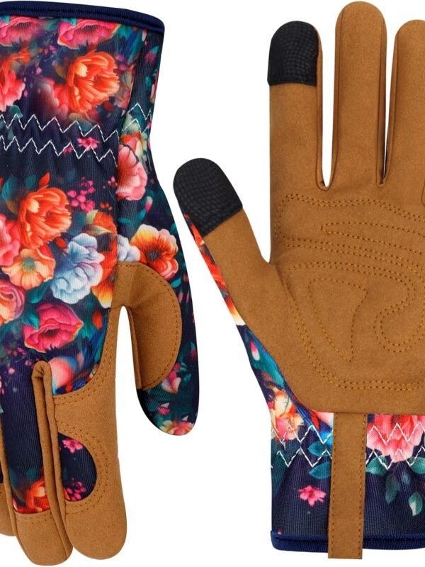 Leather Gardening Gloves for Women Thorn Proof Garden Gloves Touch Screen Working Gloves Gifts