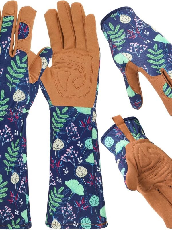 2 Pairs Long And Short Gardening Gloves Thorn Proof for Women | Leather Gardening Gloves Women Working Glove for Rose Pruning Yard Work